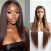  Luxurious Silver Gray Straight Wig, Extra Long Length, Heat Resistant Synthetic Hair, Center Part