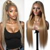  Luxurious Silver Gray Straight Wig, Extra Long Length, Heat Resistant Synthetic Hair, Center Part