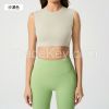 Women's Cropped Round-Neck Yoga Tank Top - Breathable Sleeveless Workout Shirt for Pilates & Gym