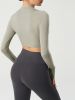 Women's Yoga Tops Long Sleeve Fitness Shirts, Cropped Workout Tee for Summer, Ab Revealing Sports Bra