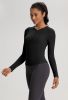 Women's Merino Wool Yoga Henley Top Ã¢ï¿½ï¿½ Stretchable & Long Sleeve