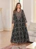 Muslim Women's Dress Middle Eastern Abaya Dubai Arabic Embroidery Long Robe SMT131