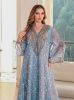 Muslim Women's Dress Middle Eastern Abaya Dubai Arabic Embroidery Long Robe SMT131