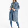 Custom Fashion Lapel Distressed Long-Sleeve Denim Duster Coat WMFS6007