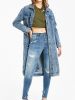 Custom Fashion Lapel Distressed Long-Sleeve Denim Duster Coat WMFS6007