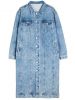 Custom Fashion Lapel Distressed Long-Sleeve Denim Duster Coat WMFS6007