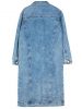 Custom Fashion Lapel Distressed Long-Sleeve Denim Duster Coat WMFS6007
