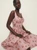 Linen Pink Square-Neck...