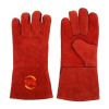 Snellsafety Welding Gloves Cow Split Leather Soldering Gloves 14 Inch Welder Work Gloves