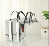Luxury Brand Custom Logo Handmade Silver Reflective Shopping Bags Certified Clothing Boutique Packaging Shoes Gifts Paper