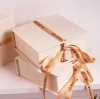 Recyclable Luxury Magnetic Gift Box Packaging Fold Cardboard Gift Packaging Box With Ribbon Handle