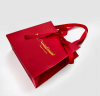 Custom Printed Luxury Red Kraft Paper Bags with Ribbon Wedding Gift and Shopping Packaging Art Paper Style