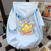 100% Pure Cotton Funny Cartoon Star Print Hooded Sweatshirt