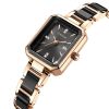 Fashion lady's watch square temperament alloy set quartz watch