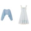 Fat mm western style age-reducing floral vest skirt plus size suit female summer strap waist lace long skirt with sunscreen cardigan.