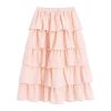 French retro lotus leaf collar short-sleeved dress female summer little sweet pleated bitter fleabane cake long skirt