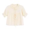 French retro lotus leaf collar short-sleeved dress female summer little sweet pleated bitter fleabane cake long skirt
