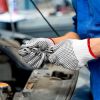 Bleach cotton/polyester string knit.Black pvc dots both sides.DDsafety 77+countries low-cost manufacturer gloves.CE/ISO standards work gloves