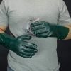 DDsafety 77+countries,35cm Long Factory Wholesale double Dipped Dark green PVC Oil Chemical Resistant Industrial Working Gloves
