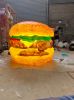 Glass fiber reinforced plastic illuminated hamburger sculpture