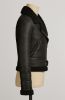 Winter High Quality OEM  Women's Sheepskin Aviator Jacket Jacket Black Women Genuine Leather Jackets