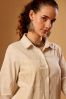 Beige Embroidered Line...