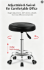 Adjustable Height Swivel Lab Stool Chair | SGS Certified Gas Lift, PU Leather Seat, Ergonomic Laboratory Working Chair with Foot Ring & Casters