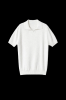 White Open Collar Knit...