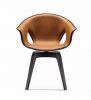 Brown Ginger leather swivel chair