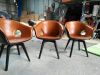 Brown Ginger leather swivel chair