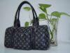 black leather handbag