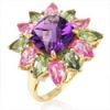 14K YG Amethyst,Pink & Green Sapphire