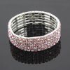 5 rows white & pink crystal bracelet