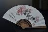 Oriental Chinese painting on folding fan, wholesale handmade bamboo silk paper folding fan