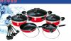 16pcs aluminium non-stick glaring cookware set