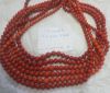 beads round red coral ...