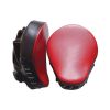 Boxing Focus Pads Curved MMA Focus Mitts Muay Thai Training, Matte Black Convex Skin Leather with Adjustable Strap