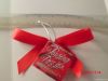 satin ribbon bows with hang tag