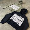  Custom Puff Printing Sun-Faded Acid Wash Hoodie with a French Terry Cotton Raw Hem Cropped Pullover
