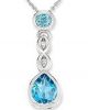 14K White Gold Aquamarine & Sapphire pendant