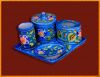 Bathroom set of Blue Pottery handicrafts