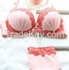 Youth Style Bra Set With Lace Detail / Small order with own logo are welcomed.