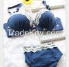 Youth Style Bra Set With Lace Detail / Small order with own logo are welcomed.