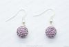 Crystal balls shamballa Earring with 925 Siliver hoop