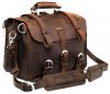 Men Large 17" Genuine Saddle Leather Messenger Bags Briefcase Laptop Backpack