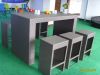 Rattan bar table and c...