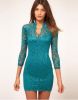 Fashion Women Sexy V-neck Lace Slim Lady Cocktail Clubbing Party Mini Dress