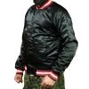 Satin Baseball Zip Up Jackets for Men