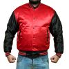 Satin Baseball Zip Up Jackets for Men