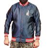 Satin Baseball Zip Up Jackets for Men